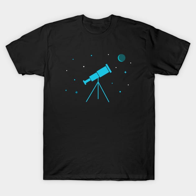 Science Telescope and the milky way t-shirt T-Shirt by happinessinatee